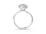 White gold Round Cut Diamond Solitaire Engagement Ring with Four-Prong Setting and Classic Band_42