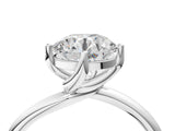 White gold Round Cut Diamond Solitaire Engagement Ring with Four-Prong Setting and Classic Band_43