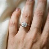 White gold Round Cut Diamond Solitaire Engagement Ring with Four-Prong Setting and Classic Band_54