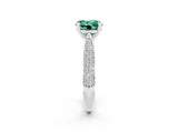 White gold Round Cut Diamond Solitaire Engagement Ring with Pavé Band and Four-Prong Setting_2