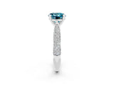 White gold Round Cut Diamond Solitaire Engagement Ring with Pavé Band and Four-Prong Setting_2