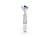 White gold Round Cut Diamond Solitaire Engagement Ring with Pavé Band and Four-Prong Setting_2