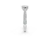 White gold Round Cut Diamond Solitaire Engagement Ring with Pavé Band and Four-Prong Setting_2
