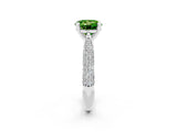 White gold Round Cut Diamond Solitaire Engagement Ring with Pavé Band and Four-Prong Setting_2