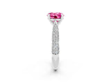White gold Round Cut Diamond Solitaire Engagement Ring with Pavé Band and Four-Prong Setting_2