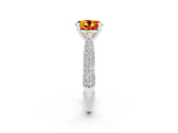 White gold Round Cut Diamond Solitaire Engagement Ring with Pavé Band and Four-Prong Setting_2