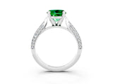 White gold Round Cut Diamond Solitaire Engagement Ring with Pavé Band and Four-Prong Setting_3