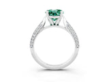 White gold Round Cut Diamond Solitaire Engagement Ring with Pavé Band and Four-Prong Setting_3