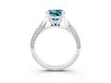 White gold Round Cut Diamond Solitaire Engagement Ring with Pavé Band and Four-Prong Setting_3