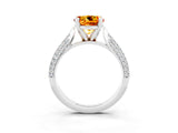 White gold Round Cut Diamond Solitaire Engagement Ring with Pavé Band and Four-Prong Setting_3