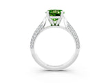 White gold Round Cut Diamond Solitaire Engagement Ring with Pavé Band and Four-Prong Setting_3