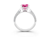 White gold Round Cut Diamond Solitaire Engagement Ring with Pavé Band and Four-Prong Setting_3