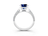 White gold Round Cut Diamond Solitaire Engagement Ring with Pavé Band and Four-Prong Setting_3
