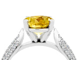 White gold Round Cut Diamond Solitaire Engagement Ring with Pavé Band and Four-Prong Setting_4