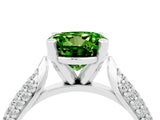 White gold Round Cut Diamond Solitaire Engagement Ring with Pavé Band and Four-Prong Setting_4