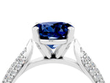 White gold Round Cut Diamond Solitaire Engagement Ring with Pavé Band and Four-Prong Setting_4