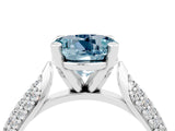 White gold Round Cut Diamond Solitaire Engagement Ring with Pavé Band and Four-Prong Setting_4
