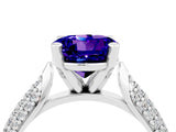 White gold Round Cut Diamond Solitaire Engagement Ring with Pavé Band and Four-Prong Setting_4