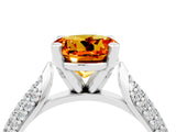White gold Round Cut Diamond Solitaire Engagement Ring with Pavé Band and Four-Prong Setting_4