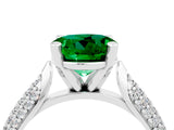 White gold Round Cut Diamond Solitaire Engagement Ring with Pavé Band and Four-Prong Setting_4