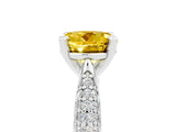 White gold Round Cut Diamond Solitaire Engagement Ring with Pavé Band and Four-Prong Setting_5