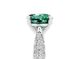 White gold Round Cut Diamond Solitaire Engagement Ring with Pavé Band and Four-Prong Setting_5