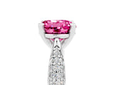 White gold Round Cut Diamond Solitaire Engagement Ring with Pavé Band and Four-Prong Setting_5