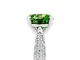 White gold Round Cut Diamond Solitaire Engagement Ring with Pavé Band and Four-Prong Setting_5