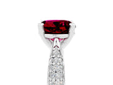 White gold Round Cut Diamond Solitaire Engagement Ring with Pavé Band and Four-Prong Setting_5