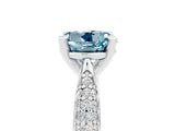 White gold Round Cut Diamond Solitaire Engagement Ring with Pavé Band and Four-Prong Setting_5