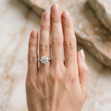 White gold Round Cut Diamond Solitaire Engagement Ring with Pave Band and Four-Prong Setting_16