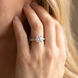 White gold Round Cut Diamond Solitaire Engagement Ring with Pave Band and Four-Prong Setting_18