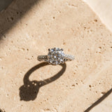 White gold Round Cut Diamond Solitaire Engagement Ring with Pave Band and Four-Prong Setting_19