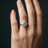 10K White Gold 2.07 Carat E VS1 Round Diamond Solitaire Engagement Ring with Round Band and Four-Prong Setting