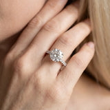 10K White Gold 2.07 Carat E VS1 Round Diamond Solitaire Engagement Ring with Round Band and Four-Prong Setting