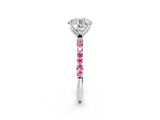 14K White Gold 1.52 Carat D VS1 Round Diamond Solitaire Engagement Ring with Round  Pavé Band and Prong Setting