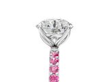 14K White Gold 1.52 Carat D VS1 Round Diamond Solitaire Engagement Ring with Round  Pavé Band and Prong Setting