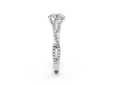 White gold Round Cut Diamond Solitaire Engagement Ring with Twisted Pavé Band and Four-Prong Setting_71