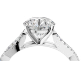White gold Round Cut Diamond Solitaire Engagement Ring with Twisted Pavé Band and Four-Prong Setting_72