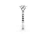 White gold Round Cut Diamond Solitaire Pavé Engagement Ring with Round Band and Prong Setting_16