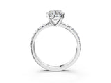 White gold Round Cut Diamond Solitaire Pavé Engagement Ring with Round Band and Prong Setting_17