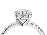 White gold Round Cut Diamond Solitaire Pavé Engagement Ring with Round Band and Prong Setting_18