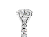 White gold Round Cut Diamond Solitaire Pavé Engagement Ring with Round Band and Prong Setting_19