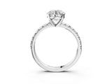White gold Round Cut Diamond Solitaire Pavé Engagement Ring with Round Band and Prong Setting_65
