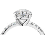 White gold Round Cut Diamond Solitaire Pavé Engagement Ring with Round Band and Prong Setting_66
