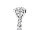 White gold Round Cut Diamond Solitaire Pavé Engagement Ring with Round Band and Prong Setting_67
