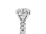 White gold Round Cut Diamond Solitaire Pavé Engagement Ring with Round Band and Prong Setting_97