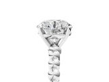 White gold Round Cut Diamond Solitaire Ring with Beaded Band and Prong Setting_311