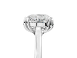 White gold Round Cut Diamond Solitaire Ring with Flower Prong Setting and Classic Band_267