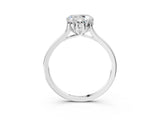 White gold Round Cut Diamond Solitaire Ring with Flower Prong Setting and Classic Band_27
